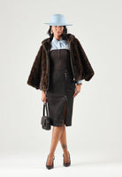 PINKO Gonna midi MONTIANO marrone oltre per donna con spacco frontale e zip con tiralampo Love Birds. 107806A3MD M04 PINKO 