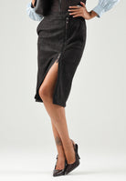 PINKO Gonna MONTIANO marrone oltre per donna con spacco frontale e zip con tiralampo Love Birds. 107806A3MD M04 PINKO 