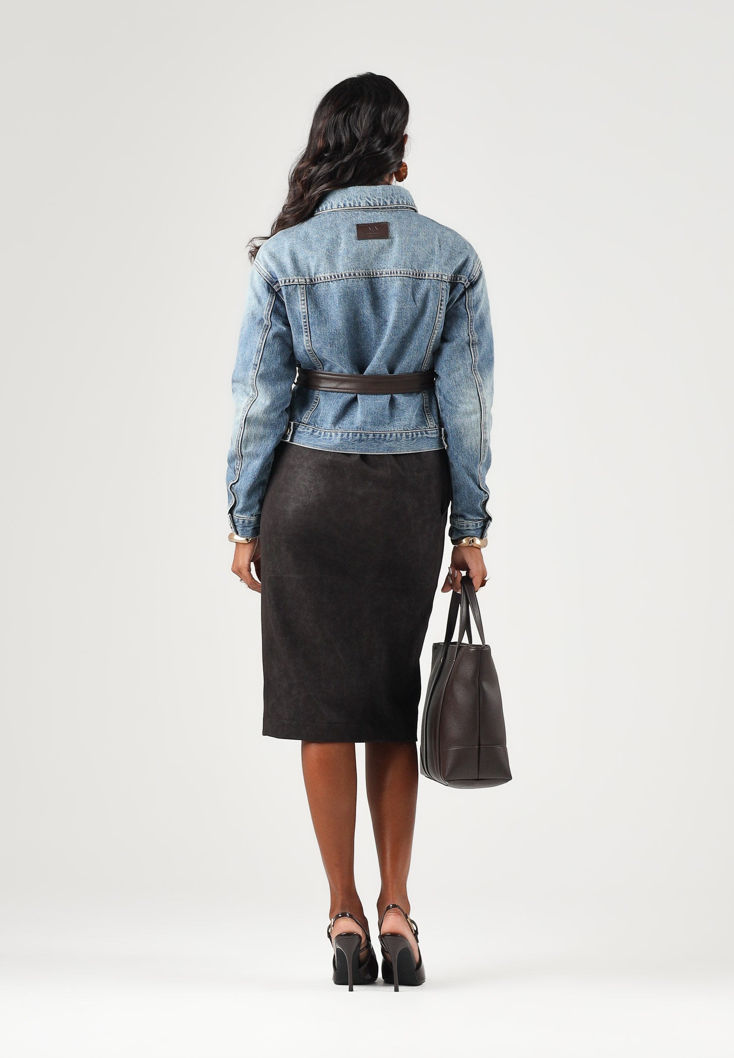 PINKO Gonna midi MONTIANO marrone oltre per donna con spacco frontale e zip con tiralampo Love Birds. 107806A3MD M04 PINKO 