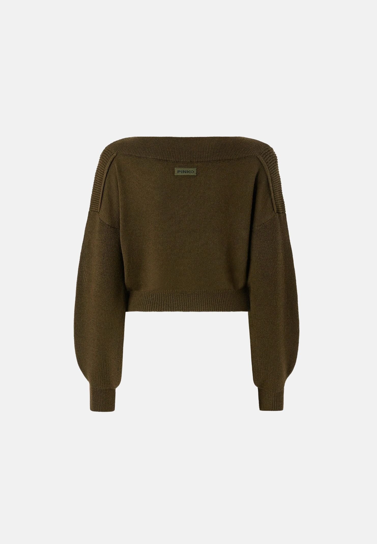 PINKO Maglia RINGHIO PULL verde militare, verde, donna. 107874A3P4 X18 PINKO 