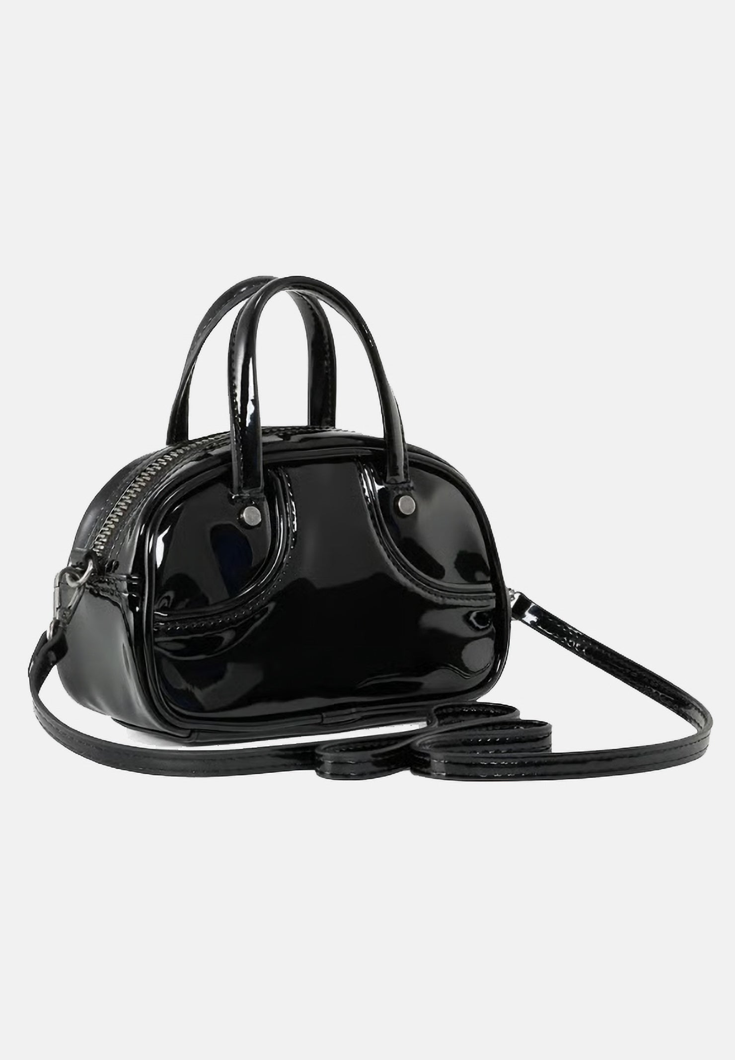 PUMA Borsa mini a mano nera per donna con doppi manici, tracolla regolabile e finitura lucida. 091824 02 PUMA 