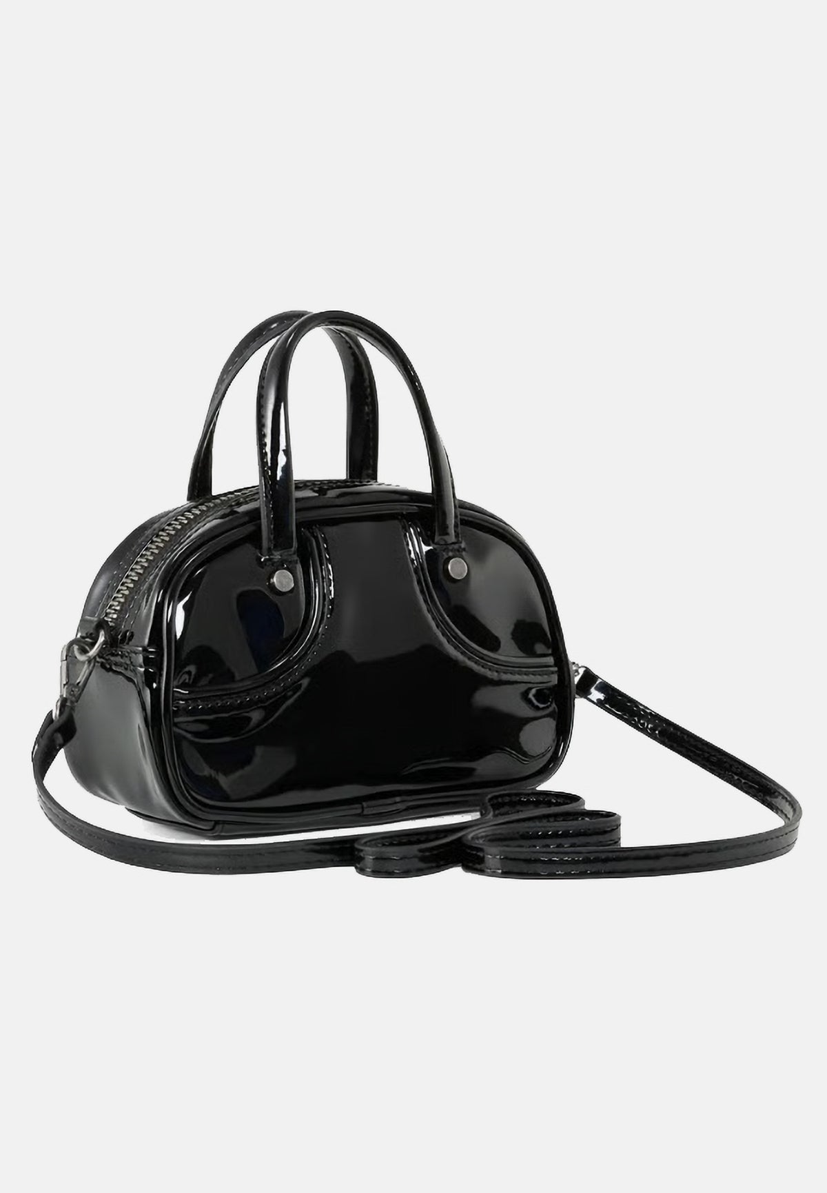PUMA Borsa mini a mano nera per donna con doppi manici, tracolla regolabile e finitura lucida. 091824 02 PUMA 
