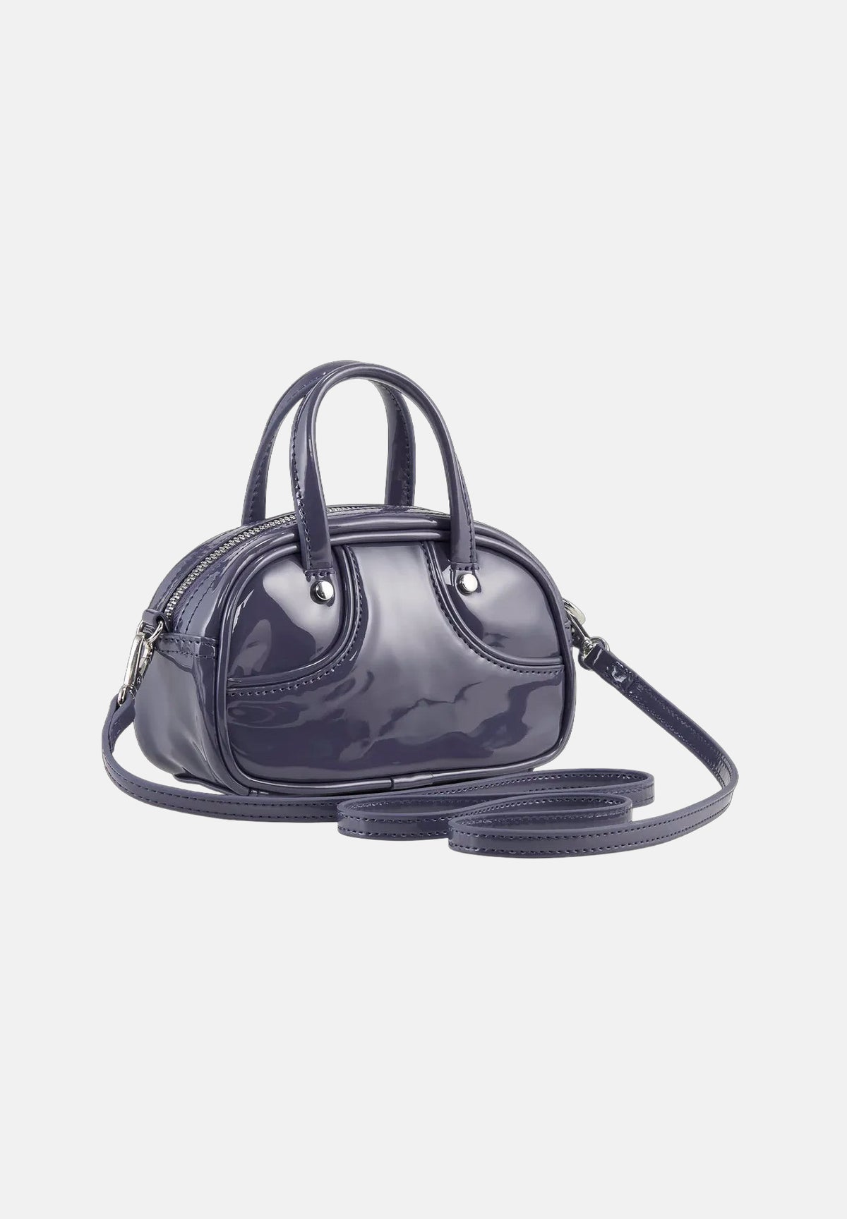 PUMA Borsa mini a mano micro grigio per donna con doppi manici, tracolla regolabile e finitura lucida. 091824 16 PUMA 