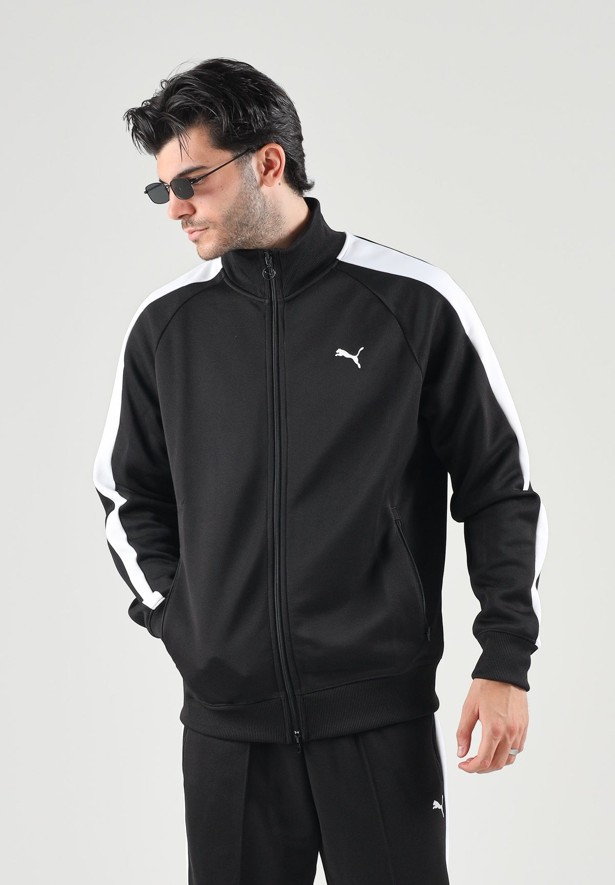 PUMA Felpa con zip T7 ALWAYS ON nera da uomo con mini logo 629587 01 PUMA 
