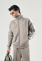 PUMA Felpa con zip  beige per uomo con  bande laterali a contrasto. 629587 81 PUMA 
