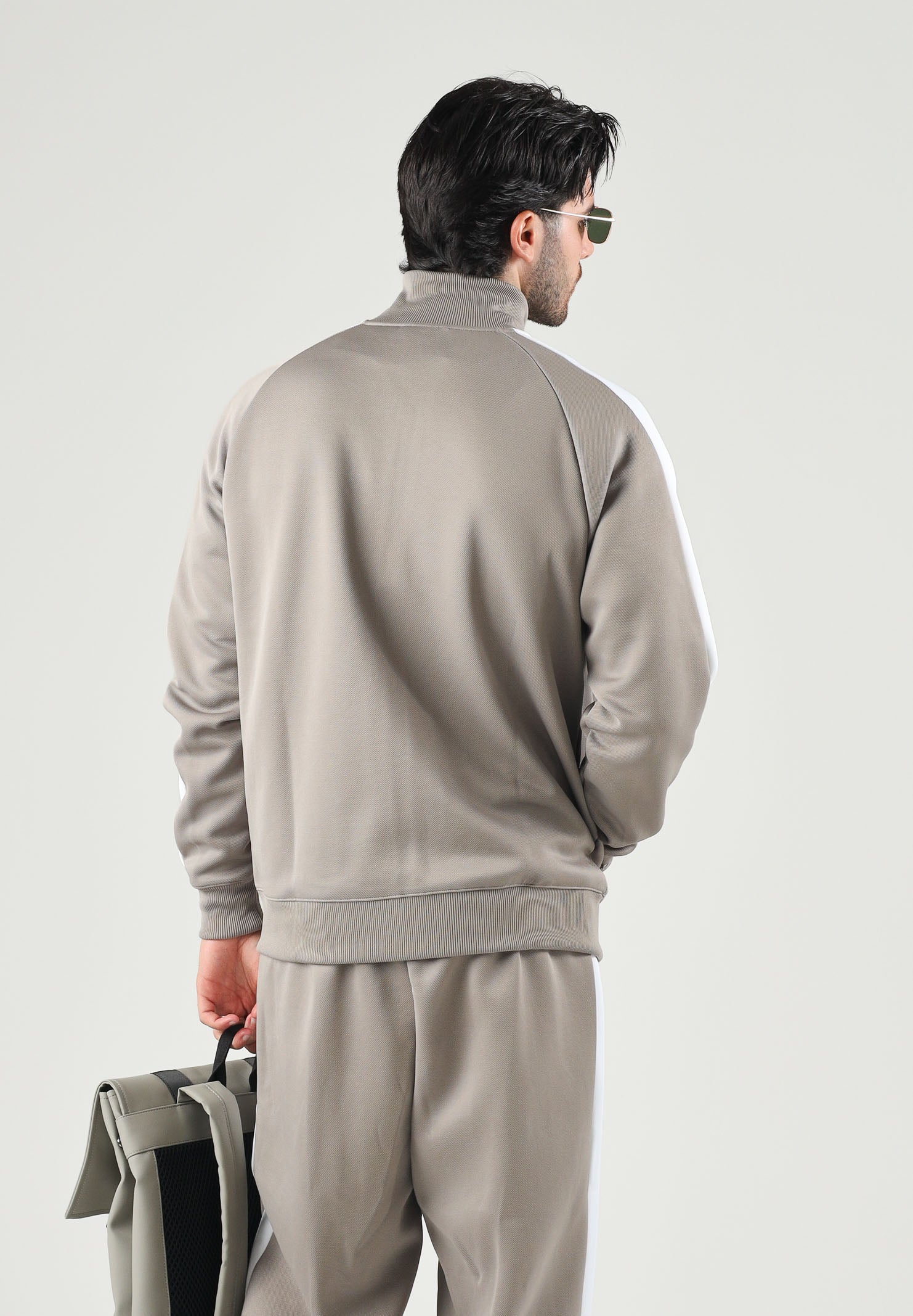 PUMA Felpa con zip  beige per uomo con  bande laterali a contrasto. 629587 81 PUMA 