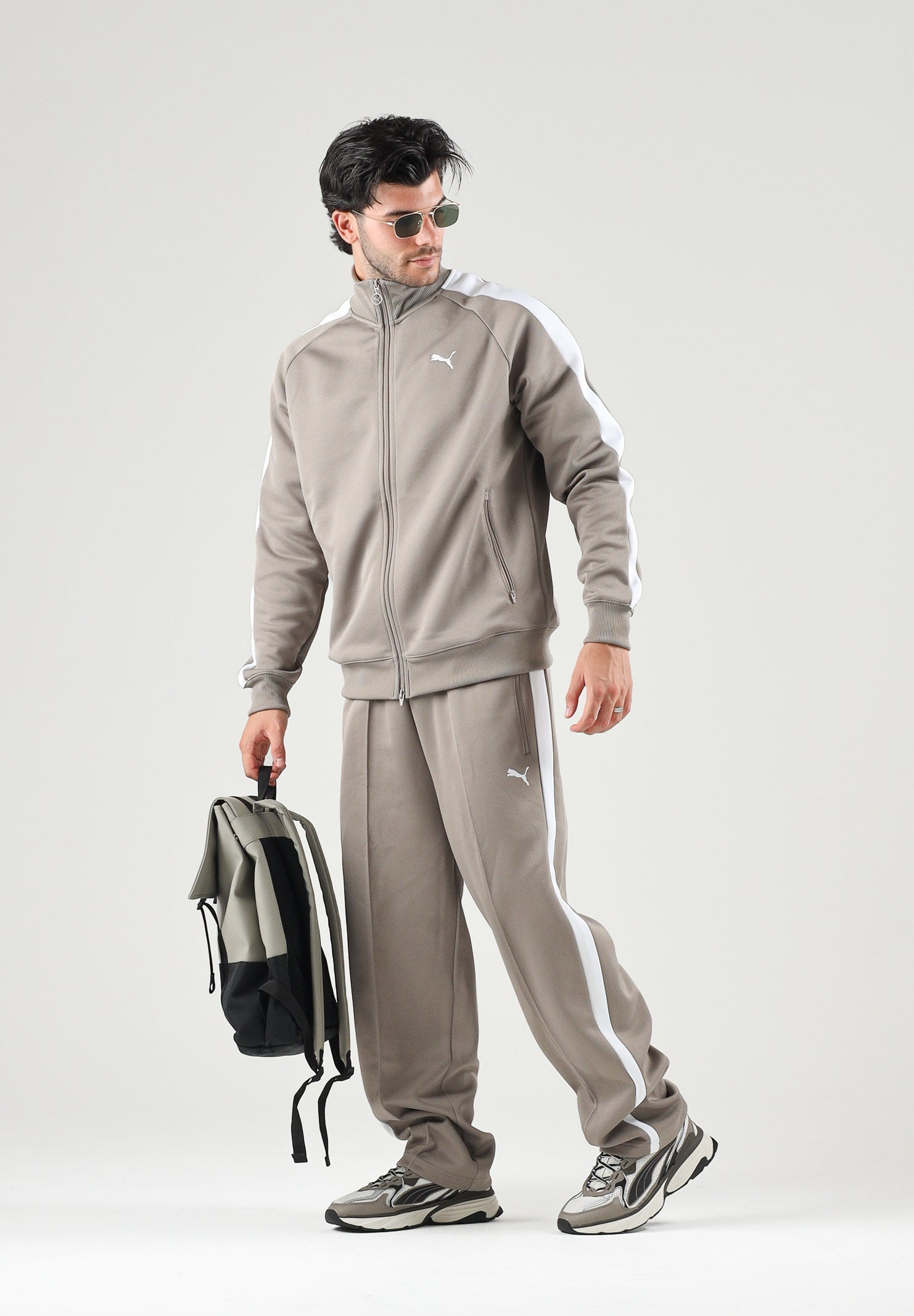 PUMA Pantaloni  beige per uomo con bande laterali a contrasto 629589 81 PUMA 