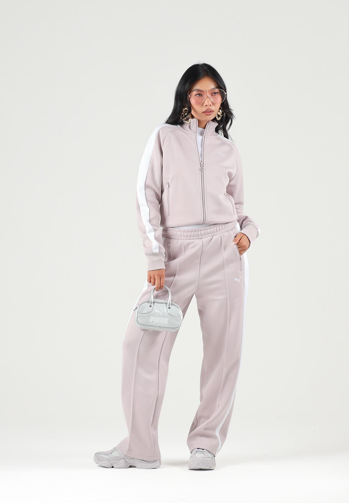 PUMA Felpa con zip  T7 ALWAYS ON  rosa da donna con chiusura a doppio cursore 629796 58 PUMA 