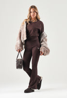 PUMA Leggings FLARED brown per donna a vita alta con fondo svasato a zampa e logo cat. 631542 33 PUMA 