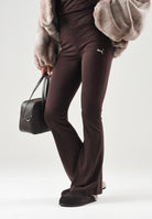 PUMA Leggings FLARED brown per donna a vita alta con fondo svasato a zampa e logo cat. 631542 33 PUMA 