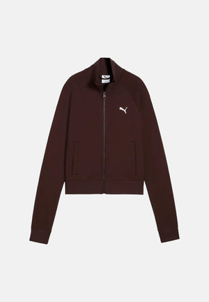 PUMA Felpa con zip ESS SLIM TRACK JACKET marrone da donna con mini logo 634323 33 PUMA 