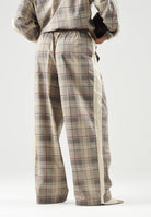 PUMA Pantalone RELAXED TARTAN beige da donna con motivo a quadri, bande laterali 636629 81 PUMA 