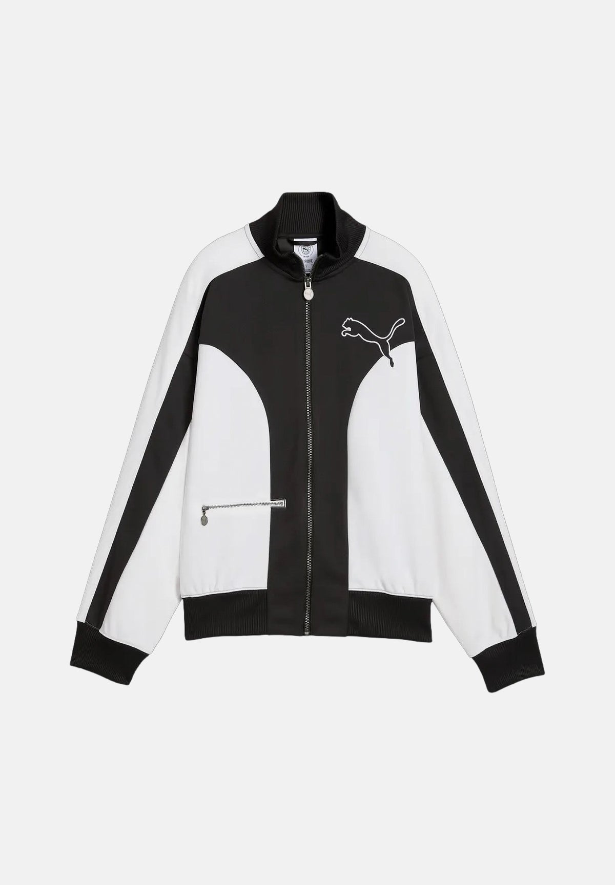 PUMA Felpa con zip DARE TO WOVEN T nero per donna con design bicolore, collo alto e tasca frontale zippata. 636632 01 PUMA 