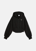 PUMA Felpa con zip STREET GLAM BEDAZZLED HOODIE  nero per donna con maniche a palloncino e dettagli in strass. 636651 01 PUMA 