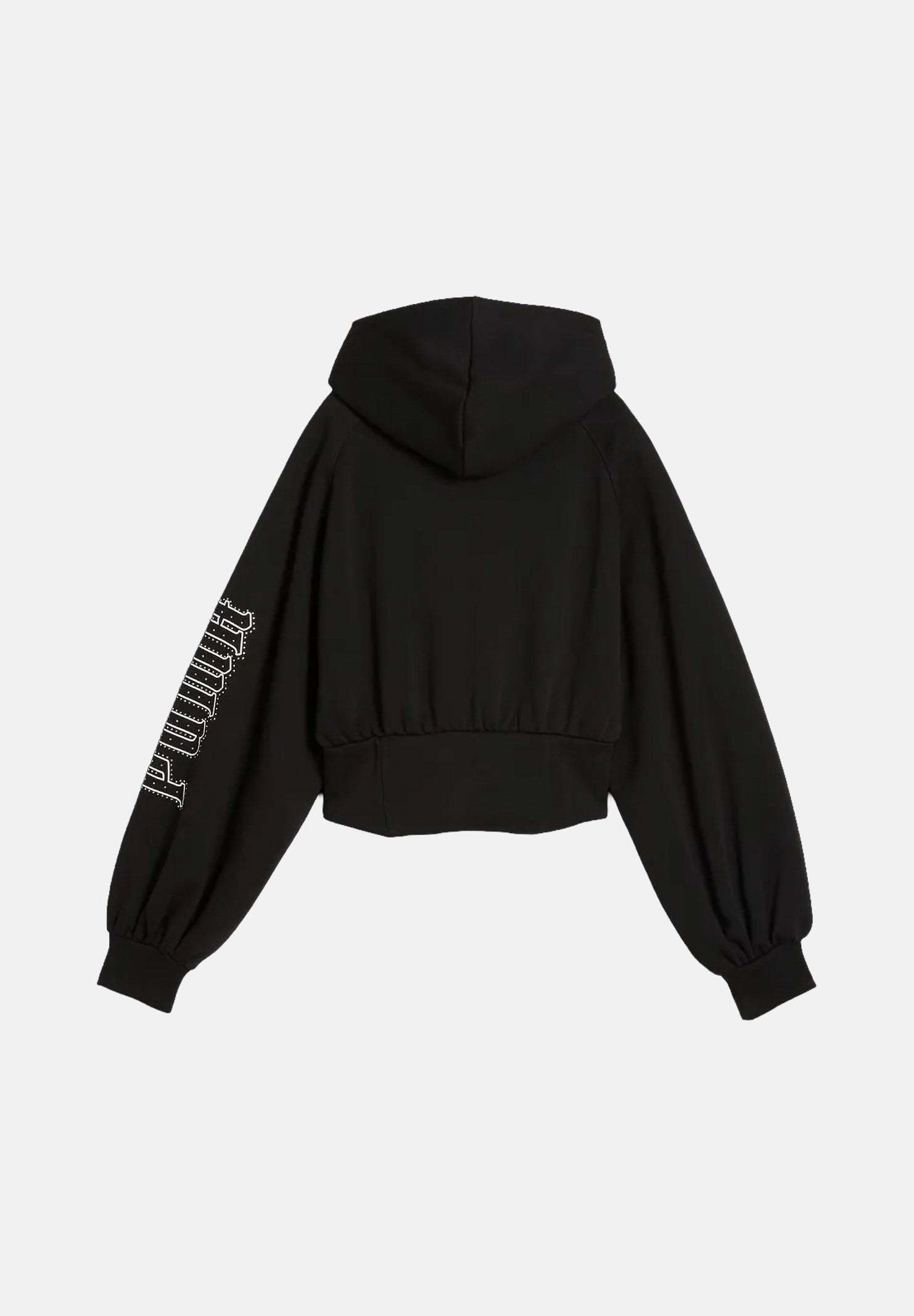 PUMA Felpa con zip STREET GLAM BEDAZZLED HOODIE  nero per donna con maniche a palloncino e dettagli in strass. 636651 01 PUMA 