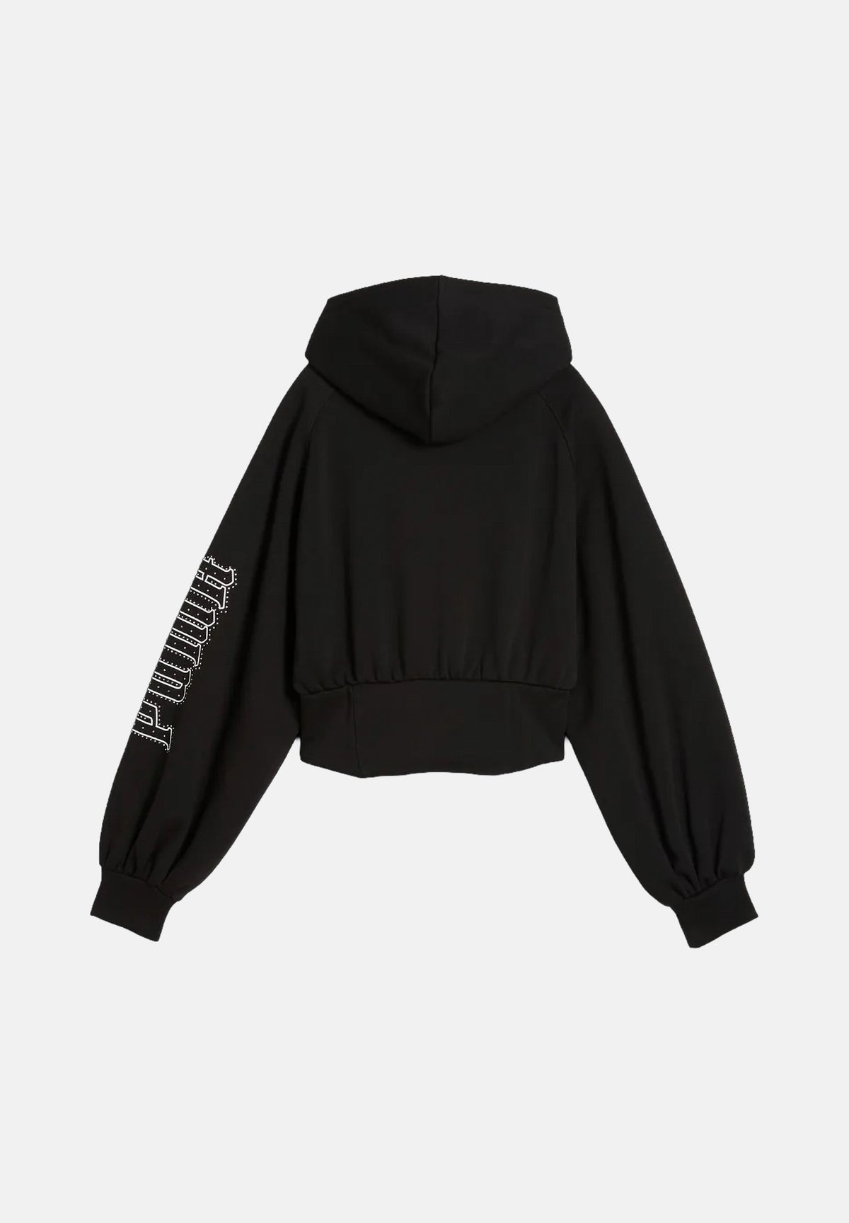 PUMA Felpa con zip STREET GLAM HOODIE  nero per donna con maniche a palloncino e dettagli in strass. 636651 01 PUMA 