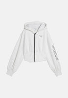 PUMA Felpa con zip STREET GLAM BEDAZZLED HOODIE  bianca per donna con maniche a palloncino e dettagli in strass. 636651 05 PUMA 