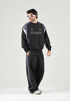 PUMA Felpa girocollo MOTO CREWNECK nera  da uomo con dettagli color block, logo frontale 636723 01 PUMA 