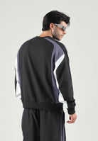 PUMA Felpa girocollo MOTO CREWNECK nera  da uomo con dettagli color block, logo frontale 636723 01 PUMA 