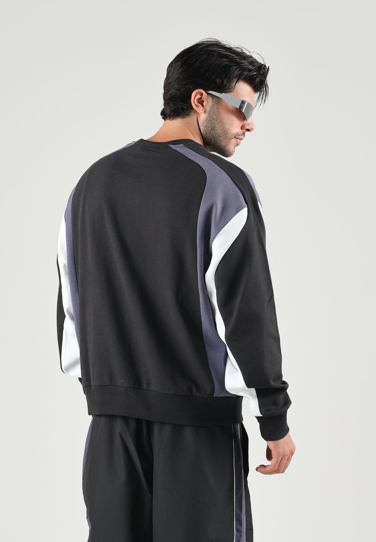 PUMA Felpa girocollo MOTO CREWNECK nera  da uomo con dettagli color block, logo frontale 636723 01 PUMA 