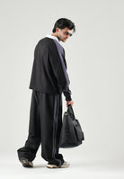 PUMA Polo manica lunga CREWNECK nera per uomo con colletto a contrasto, patta con bottoni 636728 01 PUMA 