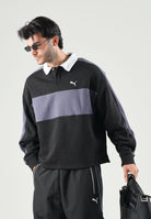 PUMA Polo CREWNECK nera per uomo con colletto a contrasto, patta con bottoni 636728 01 PUMA 