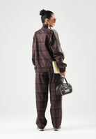PUMA Pantaloni PLAID TRACK PANTS marrone per uomo e per donna con fantasia tartan, bande laterali tono su tono 636732 33 PUMA 