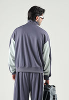 PUMA Felpa con zip OVERSIZED TRACK JACKET grigia per uomo bicolore con inserti a contrasto 636735 35 PUMA 