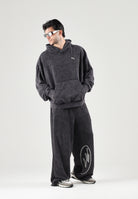PUMA Pantaloni DARE TO WASHED grigio antracite per uomo con finitura effetto vissuto e maxi grafica 638731 01 PUMA 
