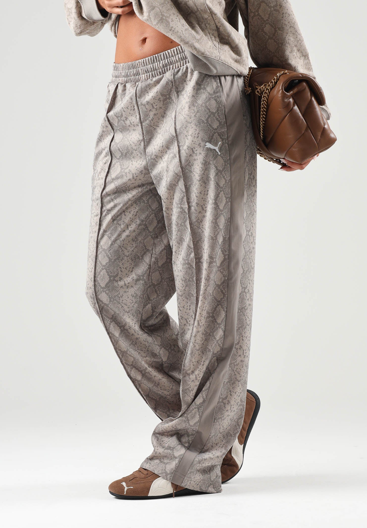 PUMA Pantalone PYTHON PRINT TRACK PANTS beige  da donna con stampa pitonata 638733 81 PUMA 