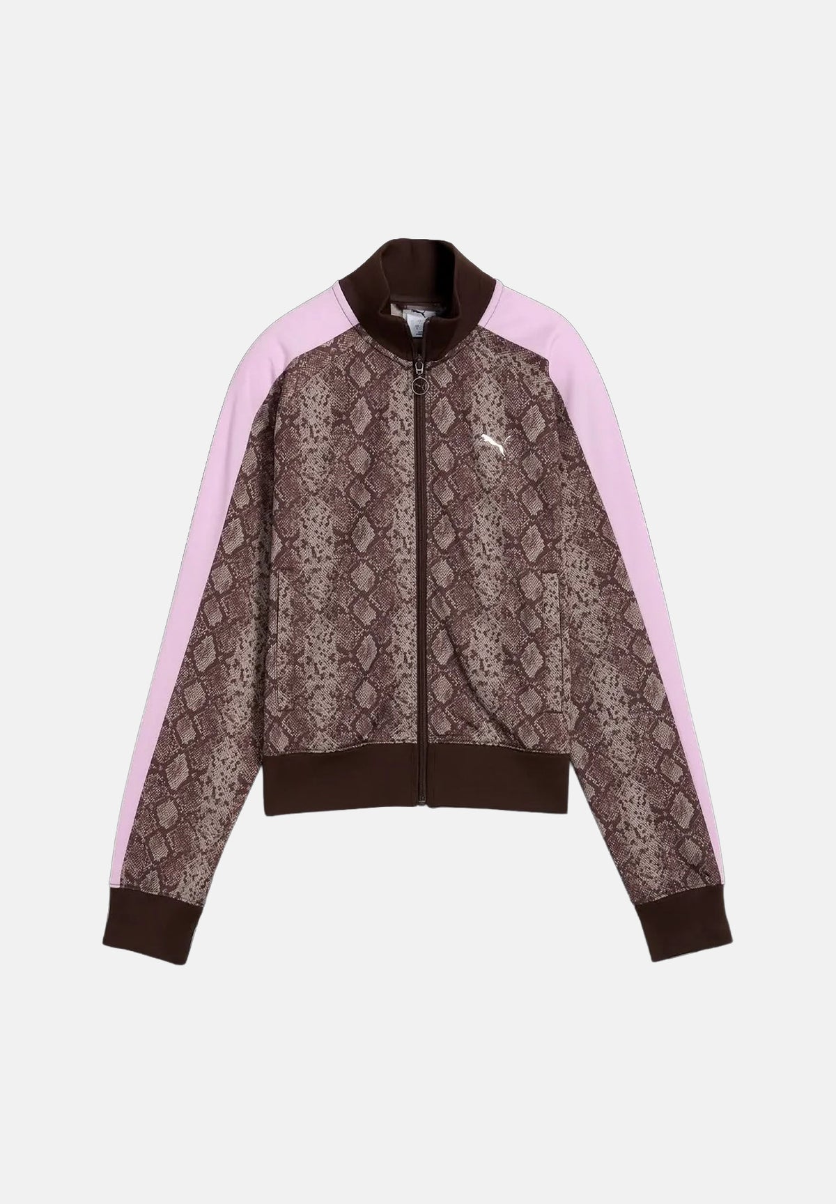 PUMA Felpa con zip PYTHON PRINT TRACK JACKET marrone e rosa da donna con fantasia pitonata 638737 33 PUMA 