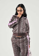 PUMA Felpa con zip PYTHON PRINT TRACK JACKET marrone e rosa da donna con fantasia pitonata 638737 33 PUMA 