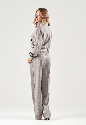 PUMA Felpa con zip PYTHON PRINT TRACK JACKET beige da donna con fantasia pitonata 638737 81 PUMA 