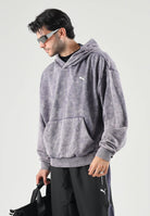 PUMA Felpa con cappuccio DARE TO WASHED grigia per uomo e donna con trattamento di lavaggio vintage 638738 35 PUMA 