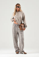 PUMA Felpa con cappuccio CLASSICS beige per donna con trama animalier pitonata 638748 81 PUMA 
