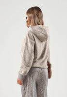 PUMA Felpa con cappuccio CLASSICS beige per donna con trama animalier pitonata 638748 81 PUMA 