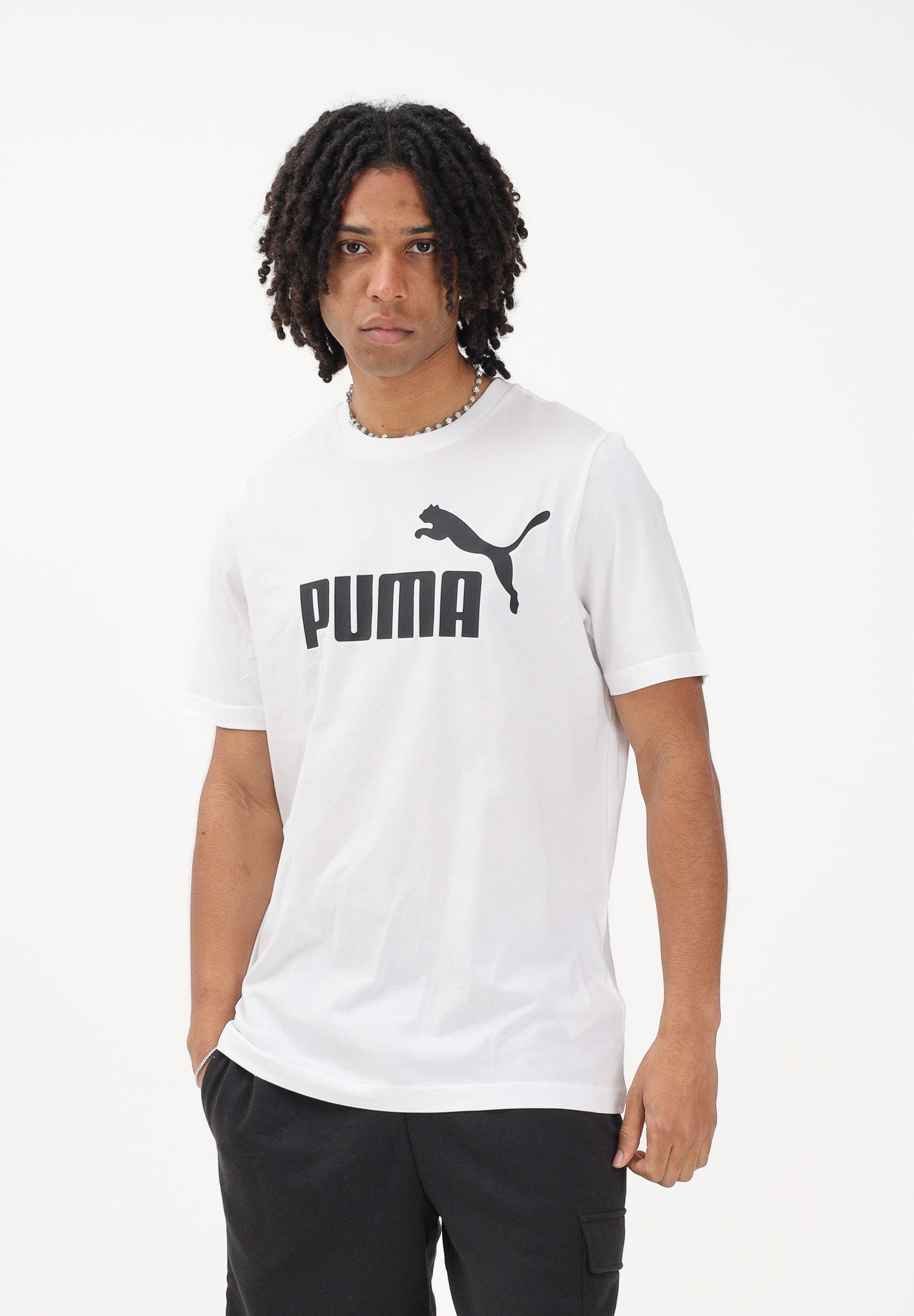 PUMA T-shirt a manica corta Essentials N. 1 bianca da uomo 682532 02 PUMA 