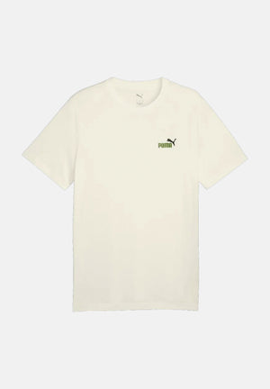 PUMA T-shirt manica corta ESS Small  bianco panna da uomo con logo ricamato sul petto 684717 87 PUMA 