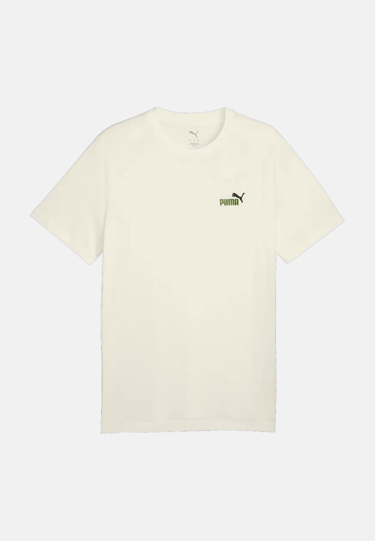 PUMA T-shirt manica corta ESS Small  bianco panna da uomo con logo ricamato sul petto 684717 87 PUMA 