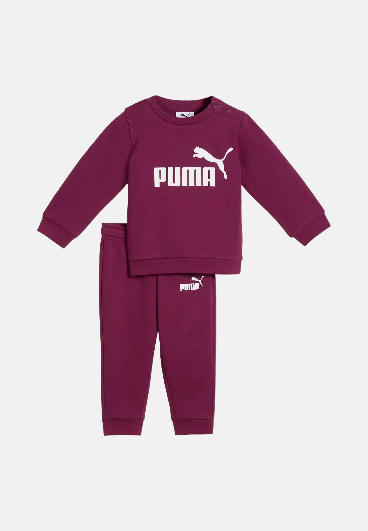 PUMA Tuta ESSENTIALS LOGO SUIT rosa per neonato con logo iconico frontale 686280 41 PUMA 