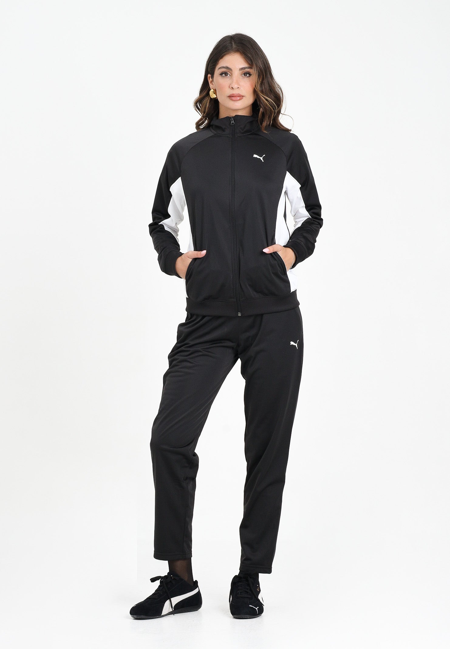 PUMA Tuta Poly nera da donna 688159 01 PUMA 