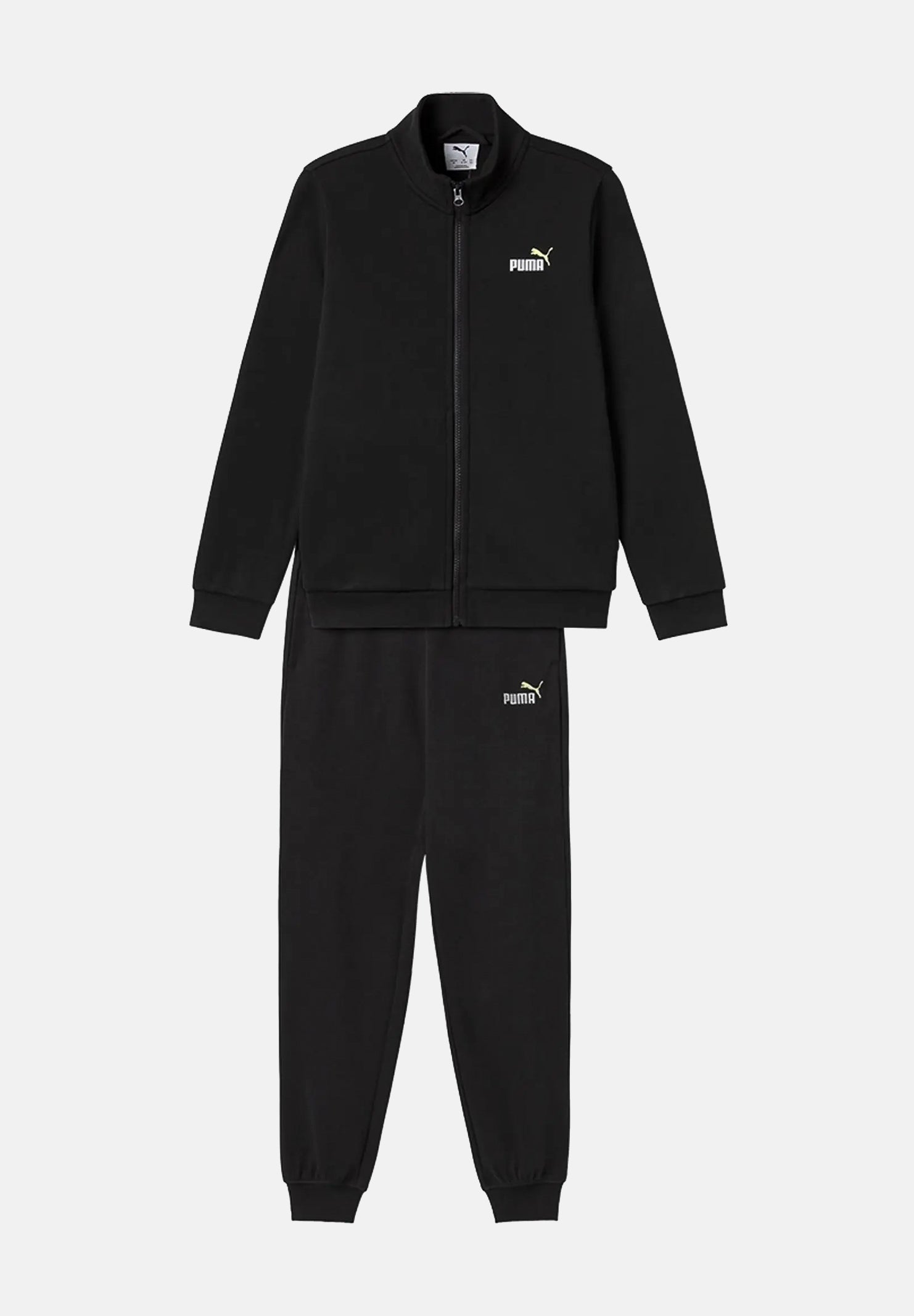 PUMA Tuta nera per bambina e bambino con zip intera e logo gatto ricamato a contrasto. 691934 51 PUMA 