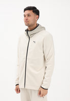 PUMA Felpa con zip PUMA TECH panna da uomo 692185 87 PUMA 