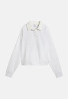 PUMA Felpa girocollo INFUSE RUGBY bianco da donna con colletto polo a contrasto, bottoni coperti e polsini a costine. 694011 05 PUMA 