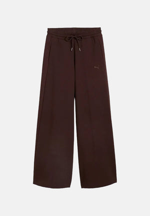 PUMA Pantaloni sportivi INFUSE WIDE LEG marroni da donna con mini logo tono su tono 694013 33 PUMA 