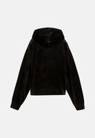 PUMA Felpa con cappuccio velour nero per donna con tasca a marsupio e cordoncino con finiture metalliche 694020 01 PUMA 