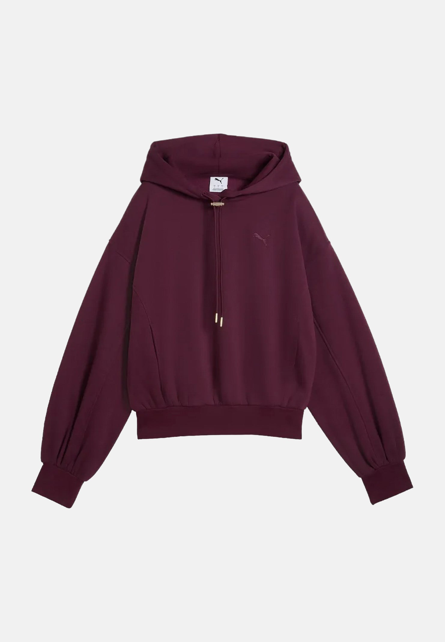PUMA Felpa con cappuccio HOODIE bordeaux da donna con maniche a palloncino<BR/> 694027 24 PUMA 