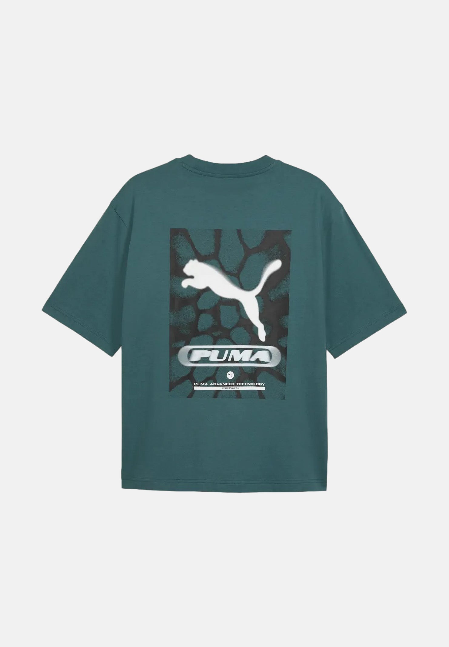 PUMA T-shirt manica corta GRAPHIC TEE verde da uomo con stampa grafica sul petto e girocollo. 694321 69 PUMA 