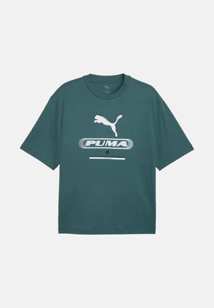 PUMA T-shirt manica corta GRAPHIC TEE verde da uomo con stampa grafica sul petto e girocollo. 694321 69 PUMA 