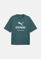 PUMA T-shirt manica corta GRAPHIC TEE verde da uomo con stampa grafica sul petto e girocollo. 694321 69 PUMA 